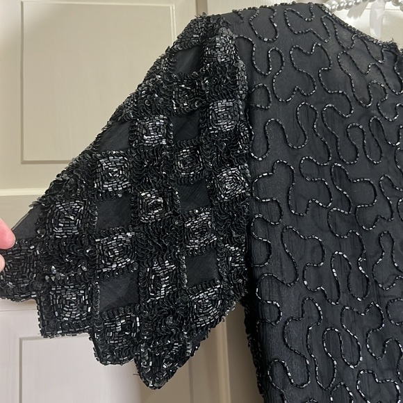 VINTAGE SILK LAURENCE KAZAR NEW YORK SEQUIN DRESS-SIZE SMALL - Picture 9 of 14